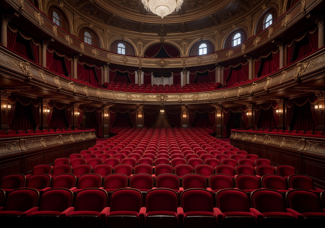 Elegant theatre auditorium with red velvet seating