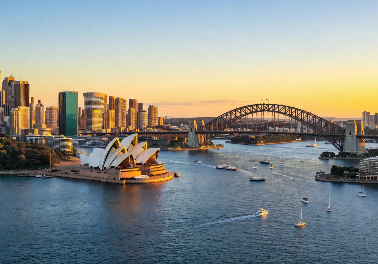 Sydney cityscape overlooking the harbor